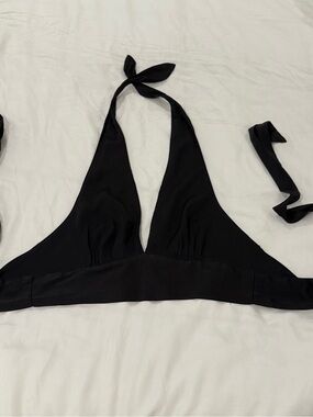Cotton Candy Black Halter Crop Top